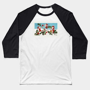 Santa elves painting berries on holly leaves Baseball T-Shirt